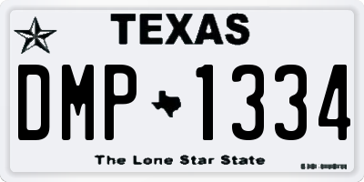 TX license plate DMP1334