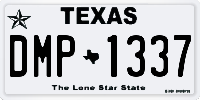 TX license plate DMP1337