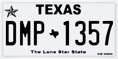 TX license plate DMP1357