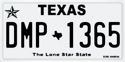 TX license plate DMP1365