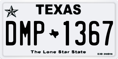TX license plate DMP1367