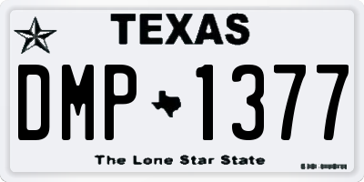 TX license plate DMP1377