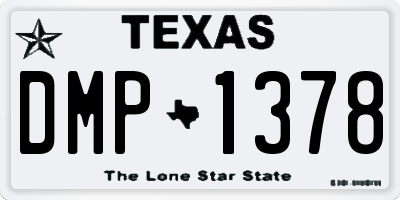 TX license plate DMP1378