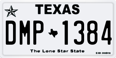 TX license plate DMP1384