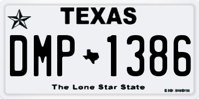 TX license plate DMP1386