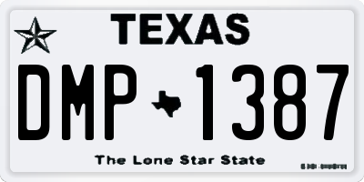 TX license plate DMP1387