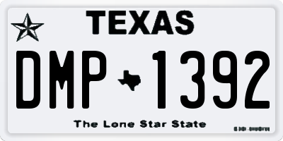 TX license plate DMP1392