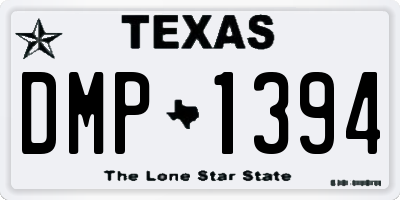 TX license plate DMP1394