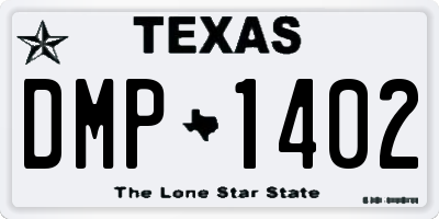 TX license plate DMP1402