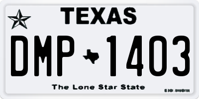 TX license plate DMP1403