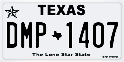 TX license plate DMP1407