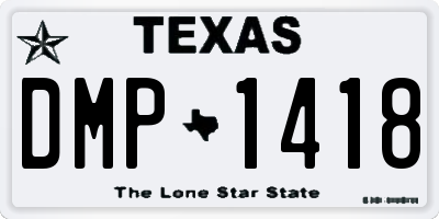TX license plate DMP1418