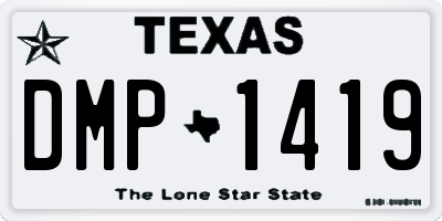 TX license plate DMP1419
