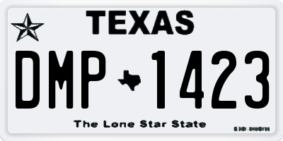 TX license plate DMP1423