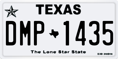 TX license plate DMP1435