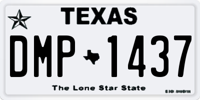 TX license plate DMP1437