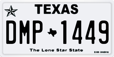 TX license plate DMP1449