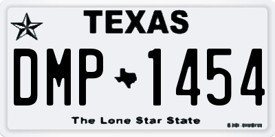TX license plate DMP1454