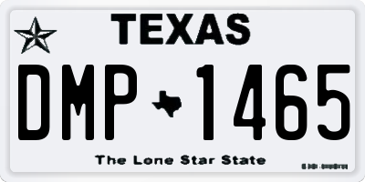 TX license plate DMP1465