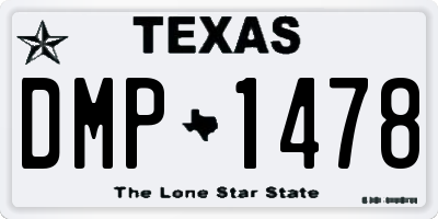 TX license plate DMP1478