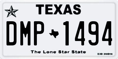 TX license plate DMP1494