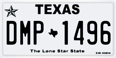 TX license plate DMP1496