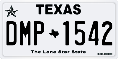 TX license plate DMP1542
