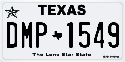 TX license plate DMP1549