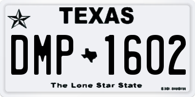 TX license plate DMP1602
