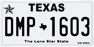 TX license plate DMP1603