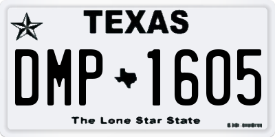 TX license plate DMP1605
