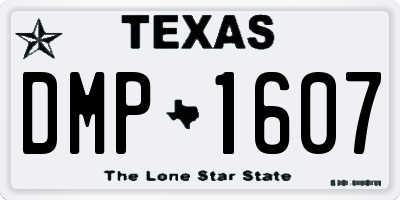 TX license plate DMP1607