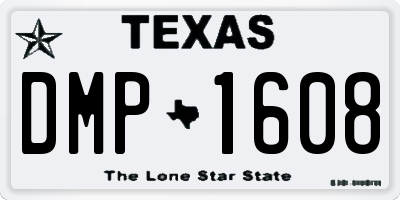 TX license plate DMP1608