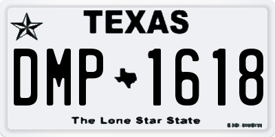 TX license plate DMP1618
