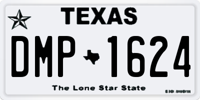 TX license plate DMP1624