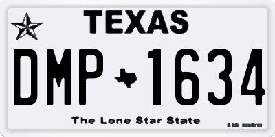 TX license plate DMP1634