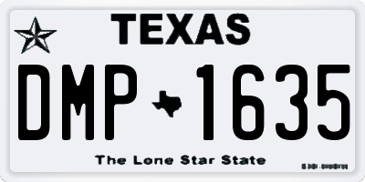 TX license plate DMP1635