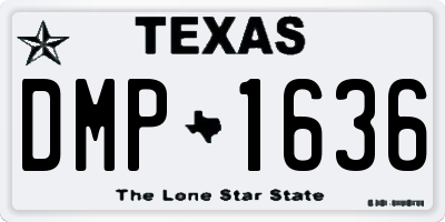 TX license plate DMP1636