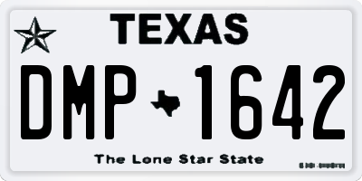 TX license plate DMP1642