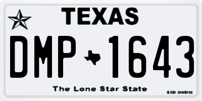 TX license plate DMP1643