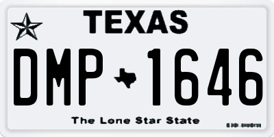 TX license plate DMP1646