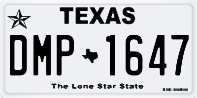 TX license plate DMP1647