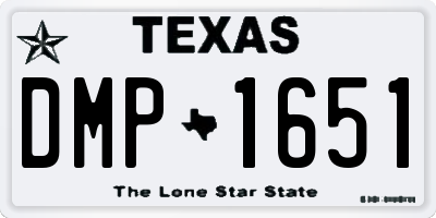 TX license plate DMP1651