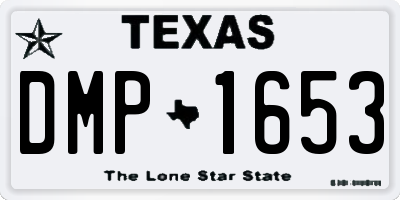 TX license plate DMP1653