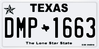 TX license plate DMP1663