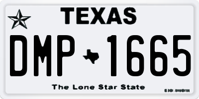 TX license plate DMP1665