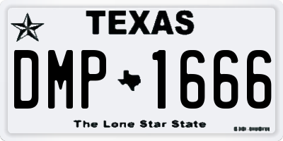TX license plate DMP1666