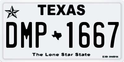TX license plate DMP1667