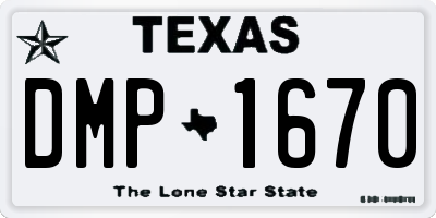 TX license plate DMP1670