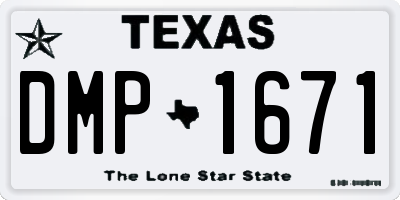 TX license plate DMP1671